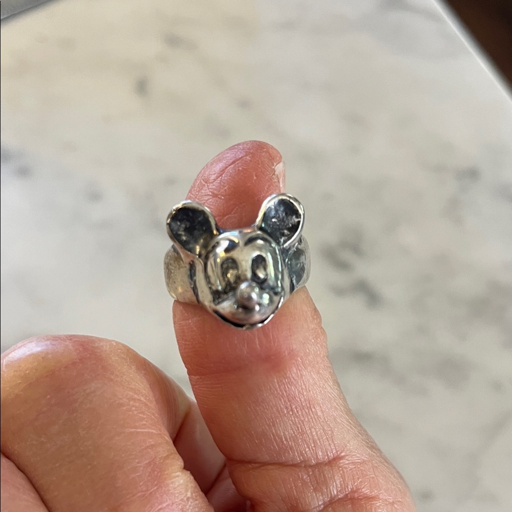 Vintage Sterling Silver Michael Sklar for Child Star Mickey Mouse Ring